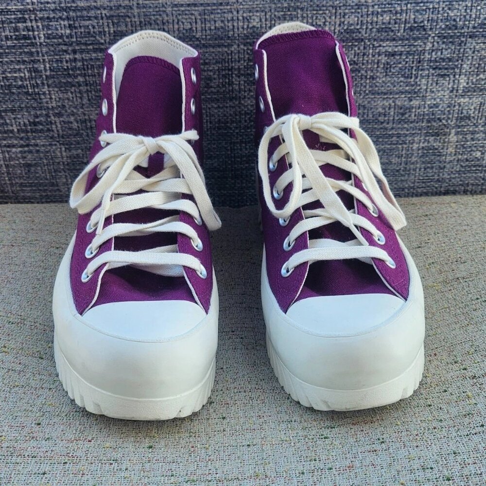 Converse Unisex Shoes Platform Sneaker Plum Canvas Lace Up Shoes Size 9.5M 11.5W - Picture 8 of 12